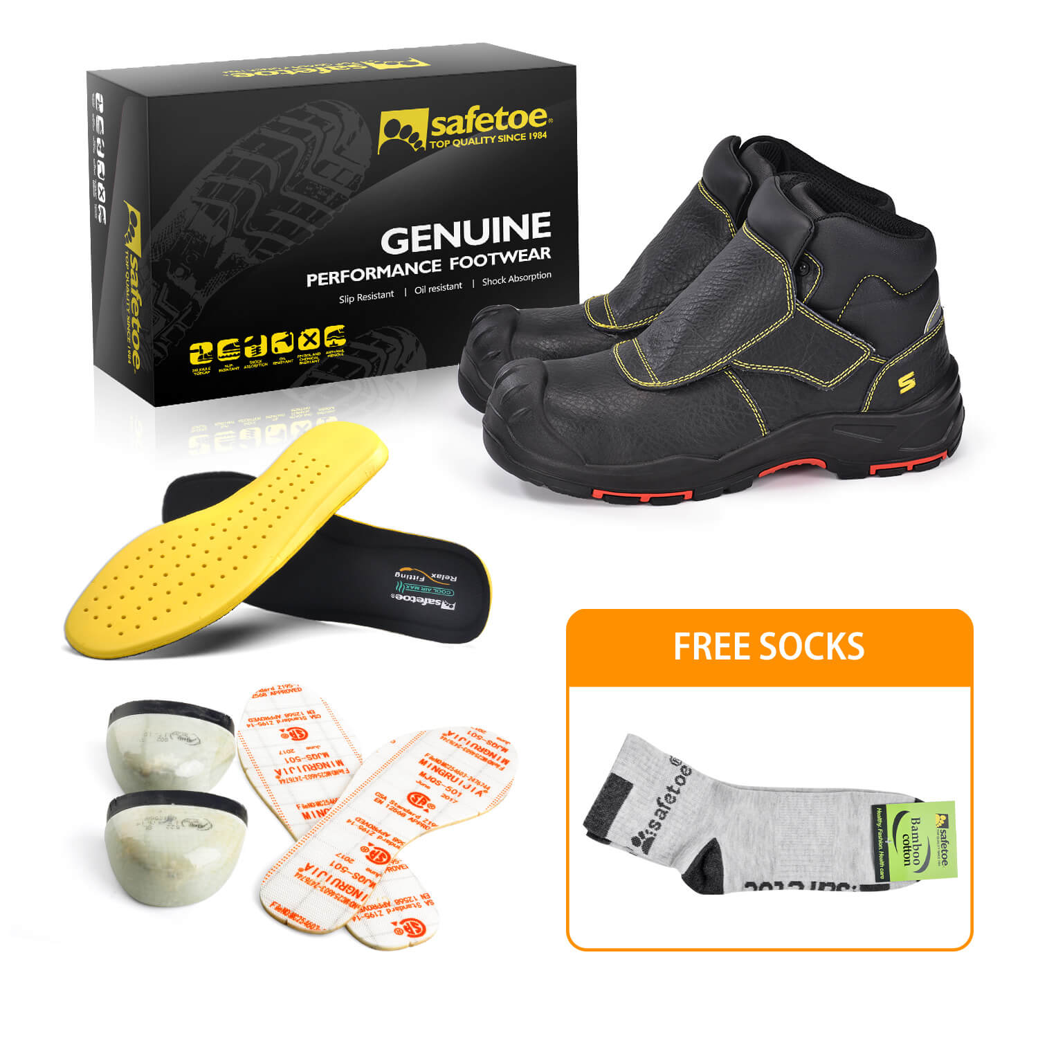 Safetoe Electric Welder Boots for Men Spark-Proof Composite Toe Mid-Top Work Boots