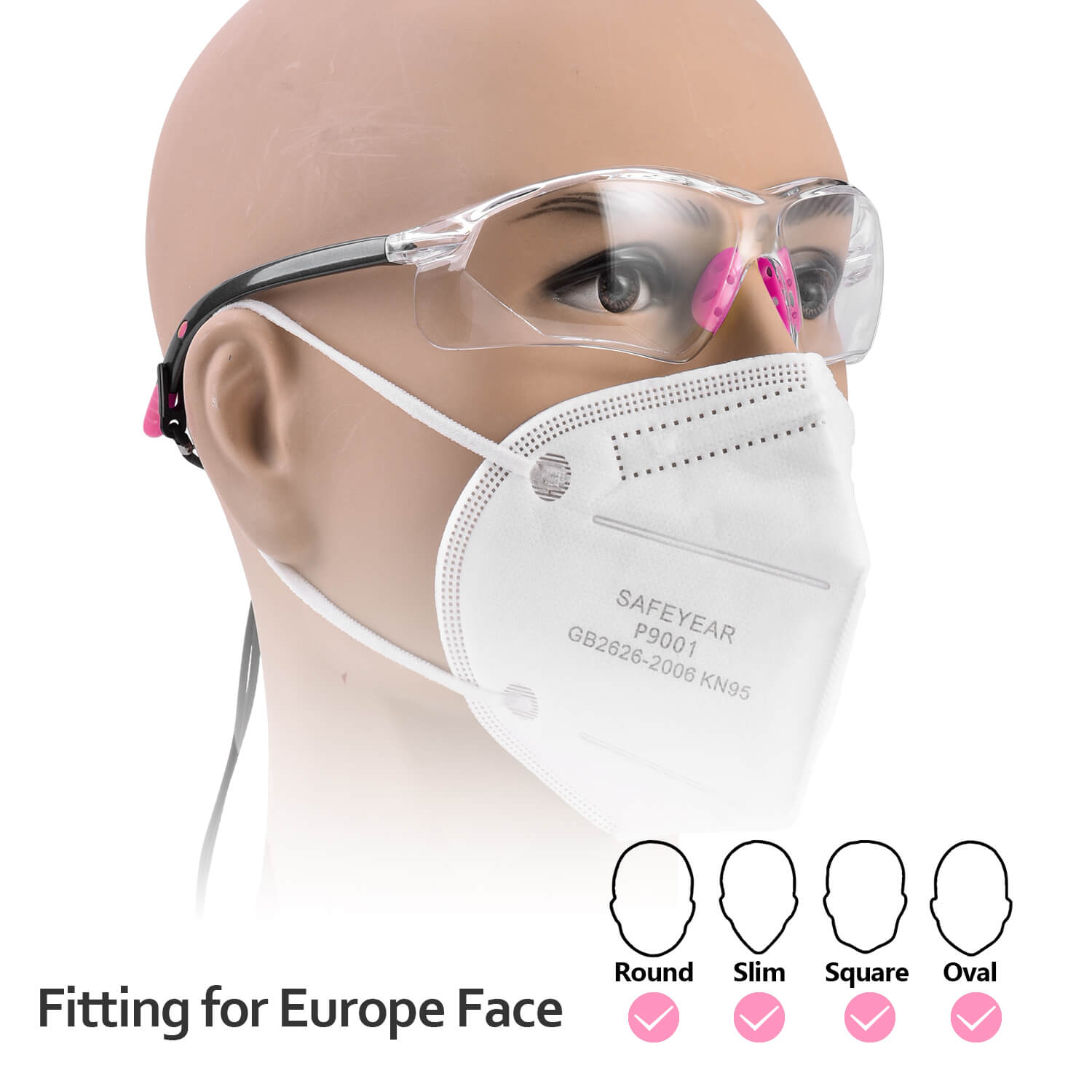 Safeyear Scratch Resistant Anti-Fog Safety Glasses For Women