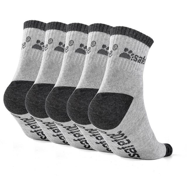 Safetoe 5 Pack Bamboo Cotton Crew Socks, Quarter Socks for Men & Women