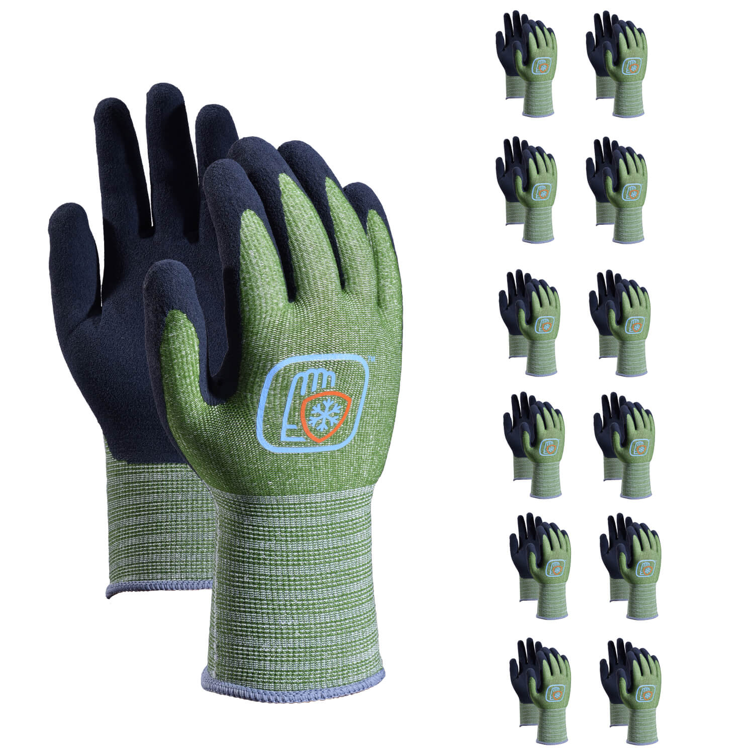 SAFEYEAR 12 Pairs Safety Gloves Waterproof Natural Latex Coated Work Gloves