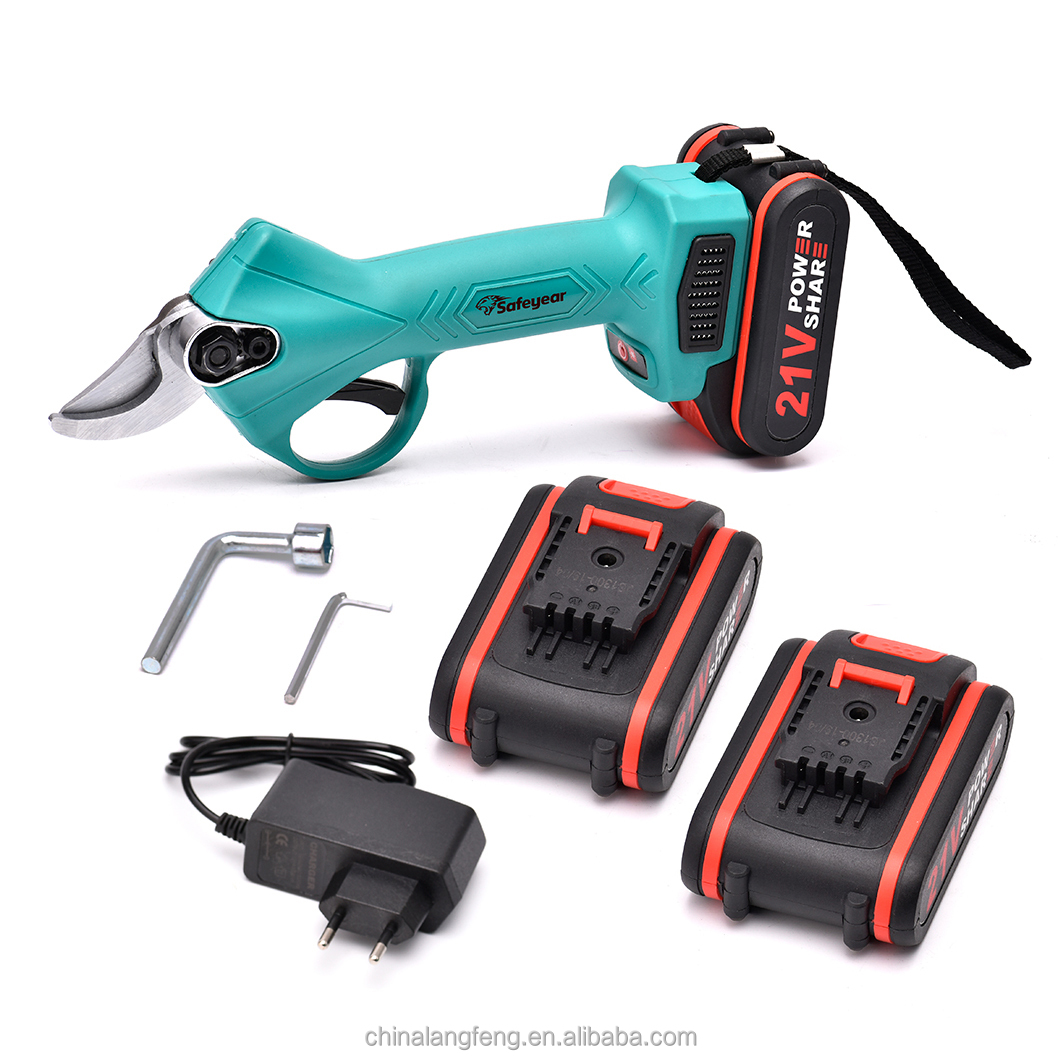 SAFEYEAR 45MM Cordless Pruners Scissor Cutter with Dual Battery Kit