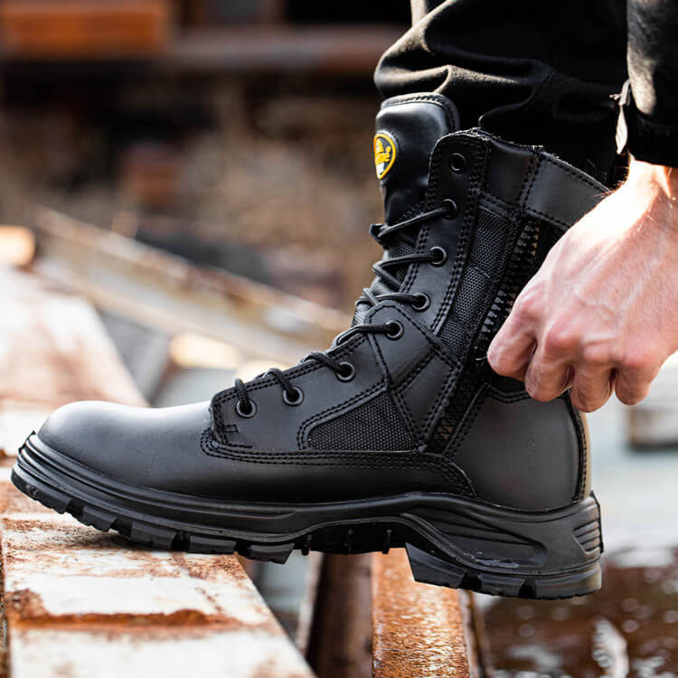 Safetoe 8 Military Zip Design Steel Toe Work Boots Safetoe Official Shop