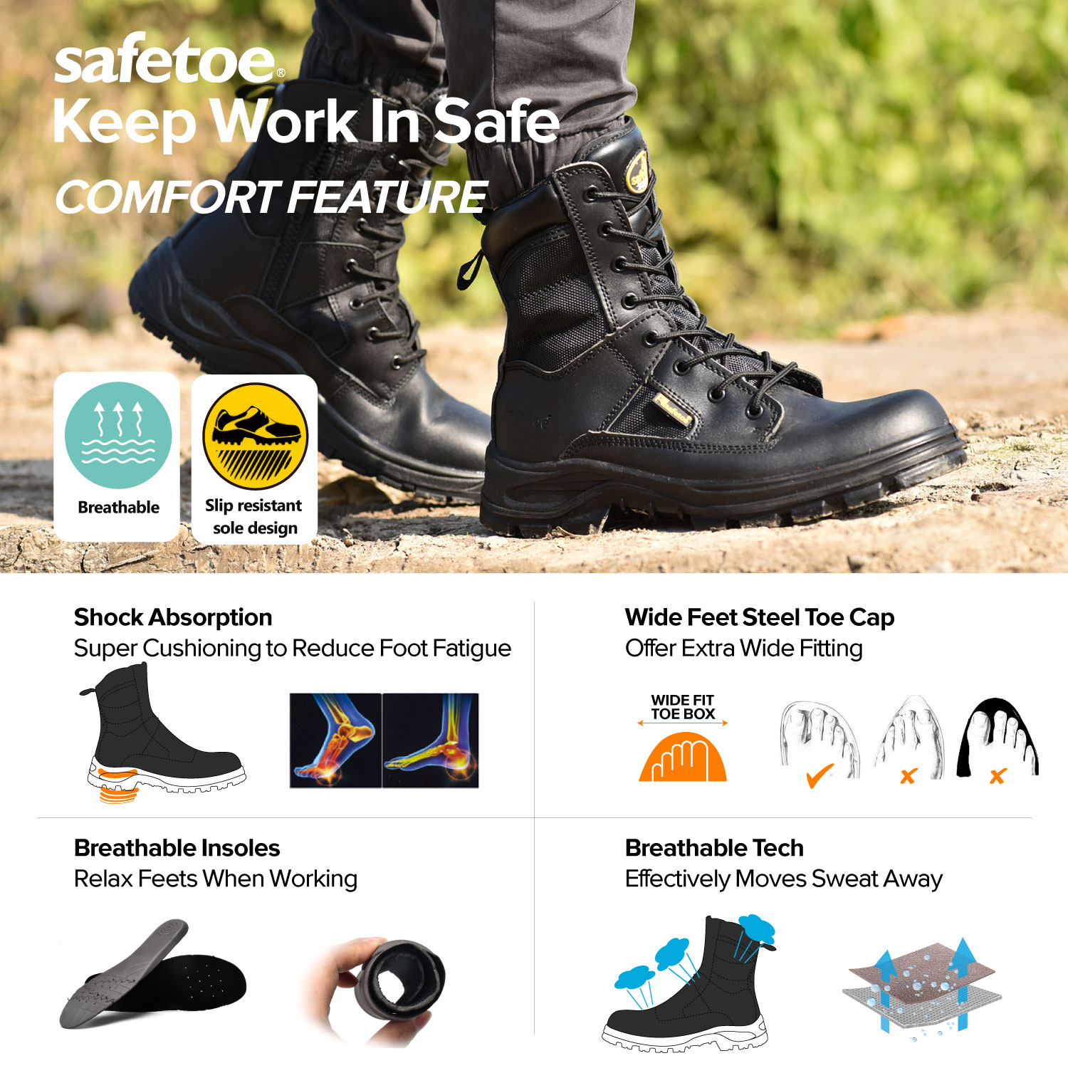 Find Your Safety Shoes, Work Boots in Safetoe Official Shop