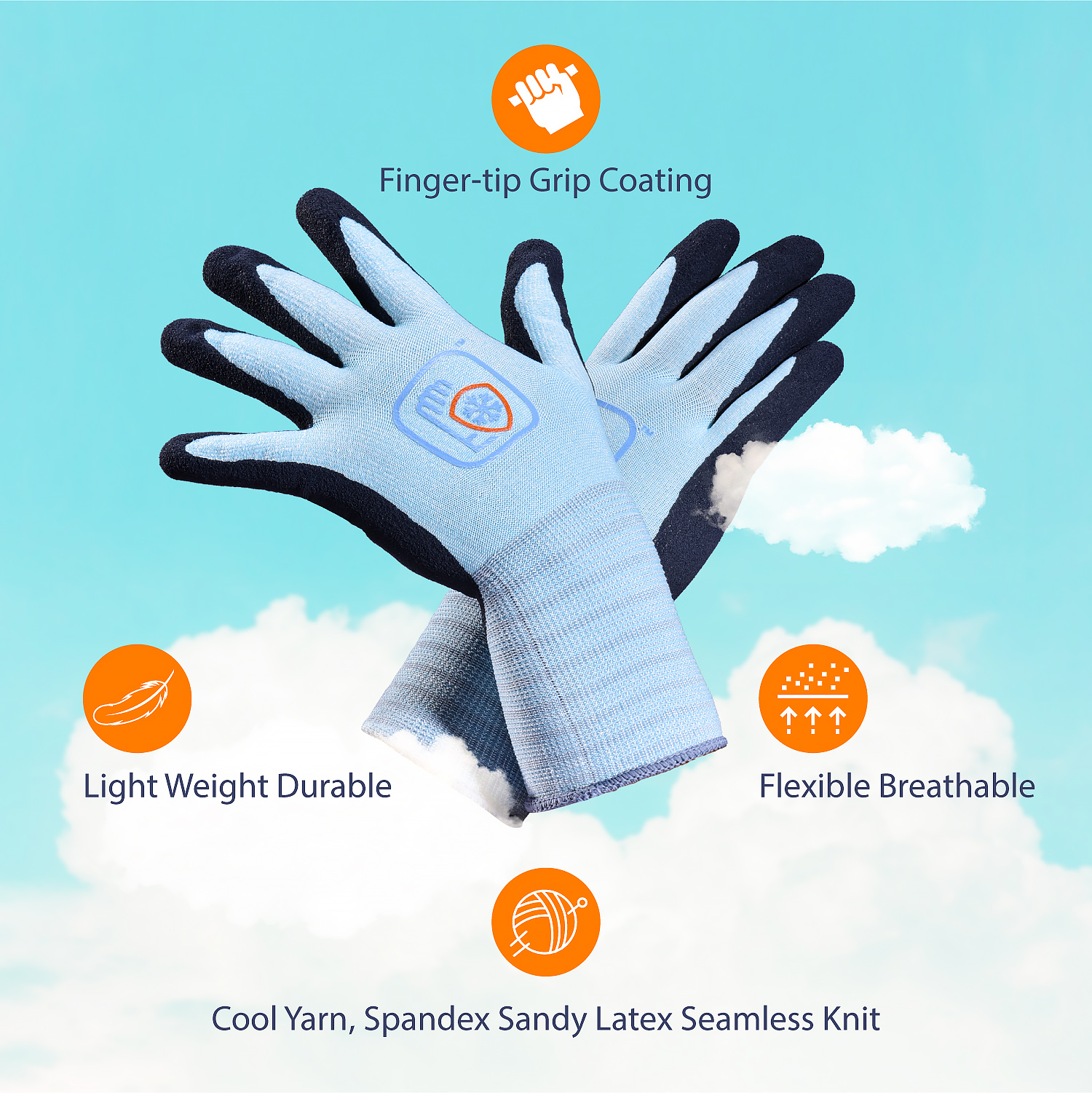 SAFEYEAR 12 Pairs Safety Gloves Work Gloves With Natural Latex Coated, Gardening and Builders Gloves Waterproof and Anti-Slip