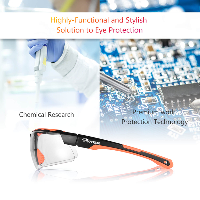 Safeyear Anti-Fog & Lightweight Safety Glasses Super Clear Lens