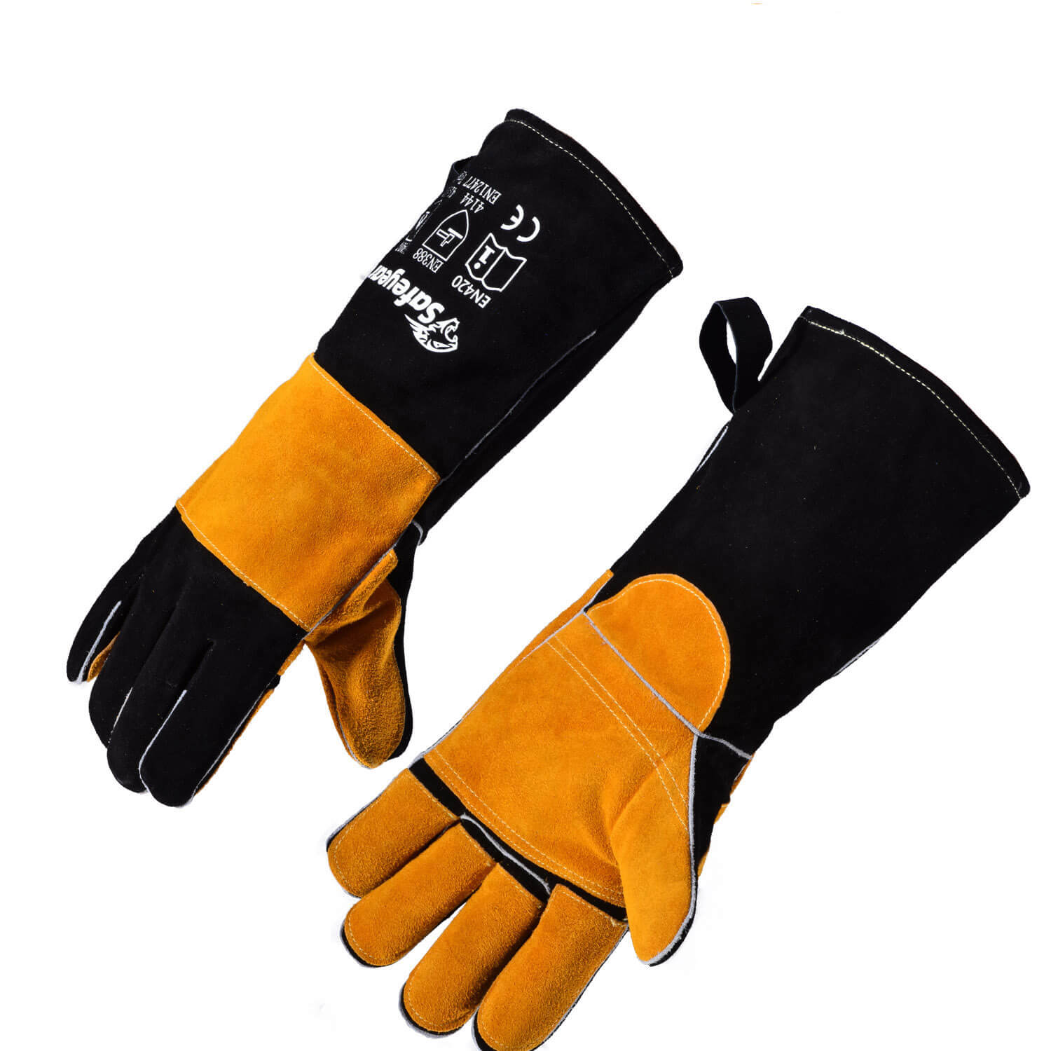 Safeyear Heat Resistant Leather Welding Gloves Forge Mig/Stick Gloves With Kevlar Stitching