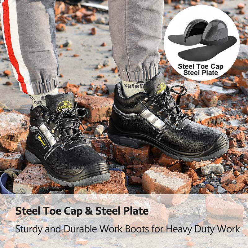 Safetoe Waterproof Leather Safety Work Boots for Men & Women