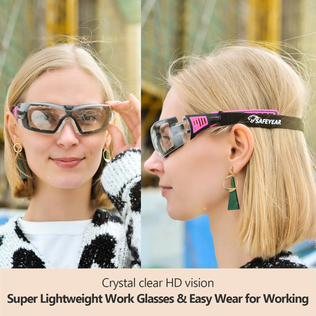 Safeyear Super Comfort Fogless Safety Glasses for Women, Z87.1 Approved