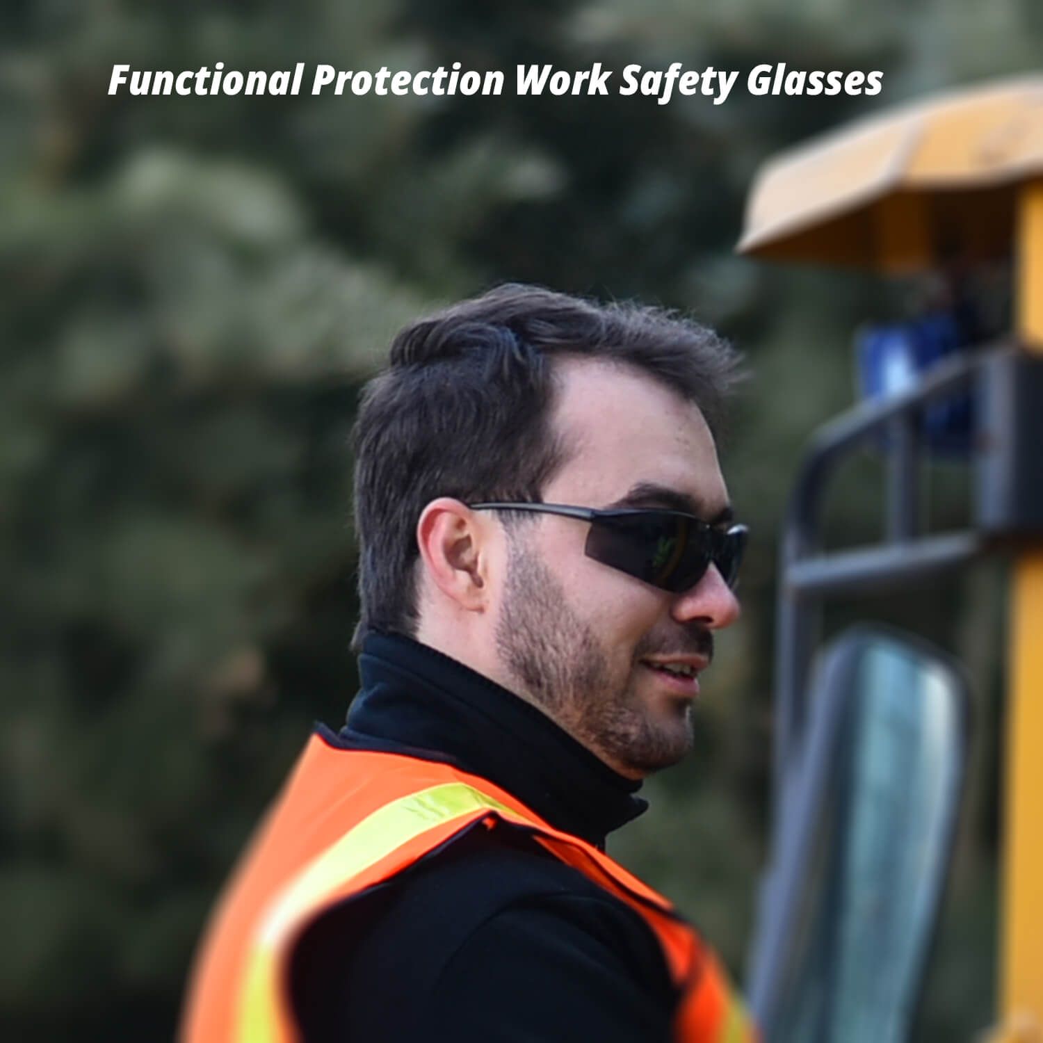 Safeyear Black Tinted Dark Lenses Safety Glasses for Men & Women