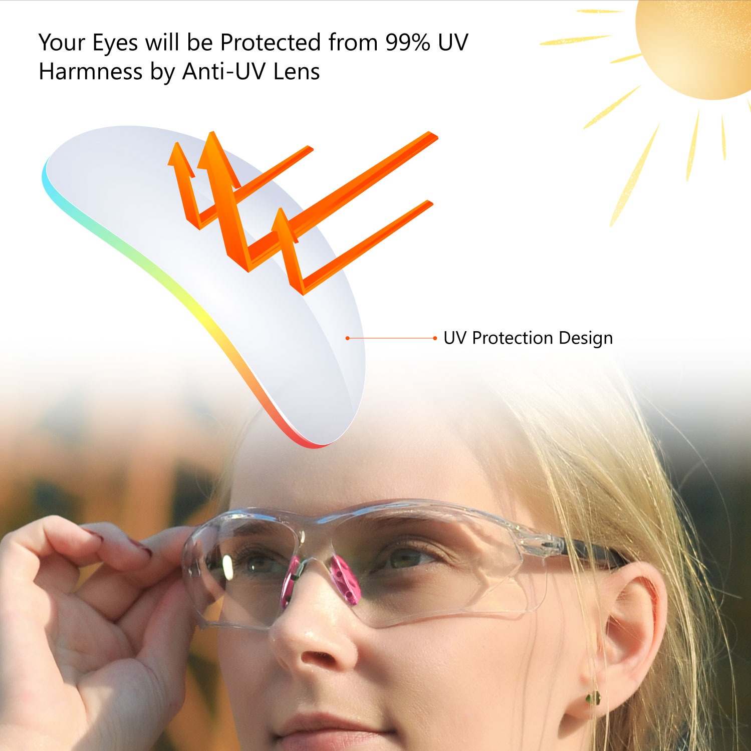 Safeyear Anti-Scratch And Anti-Fog Safety Glasses For Women