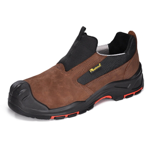 Men's Slip On Low-Top Composite Toe Cow Leather Safety Shoes