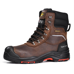 Safetoe Men's Insulated Waterproof Work Boots, Composite Toe Industrial Safety Boots, Winter Work Boots