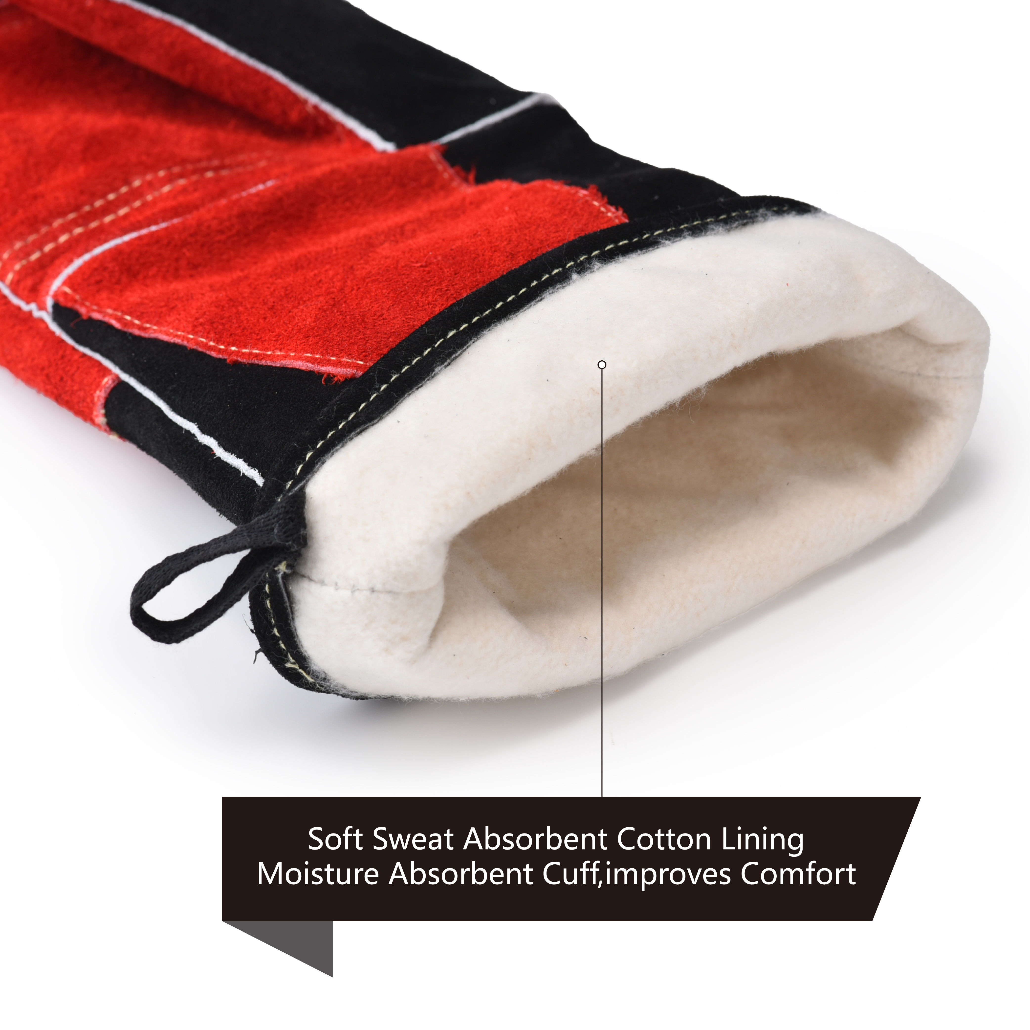 Safeyear Heat Resistant Leather Welding Gloves Forge Mig/Stick Gloves With Kevlar Stitching