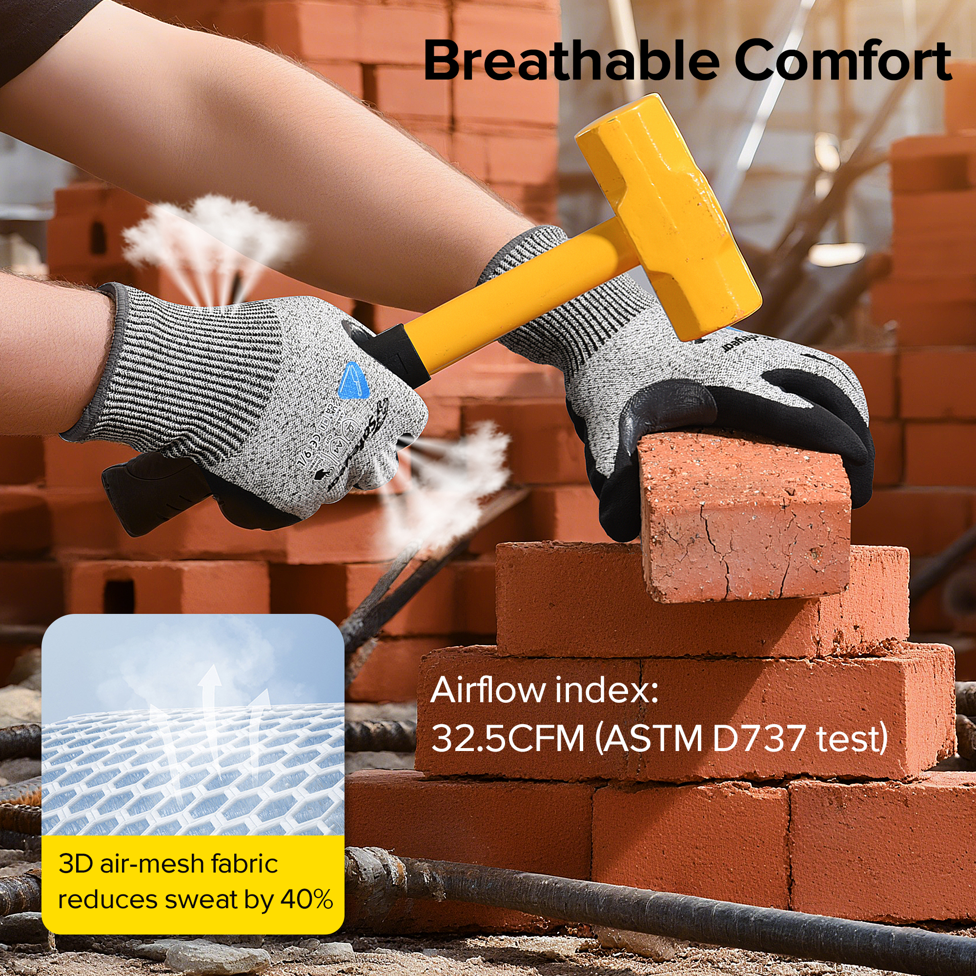 EU-SAFEYEAR Cut Resistant Work Gloves Safety Gloves Level 5 Protection