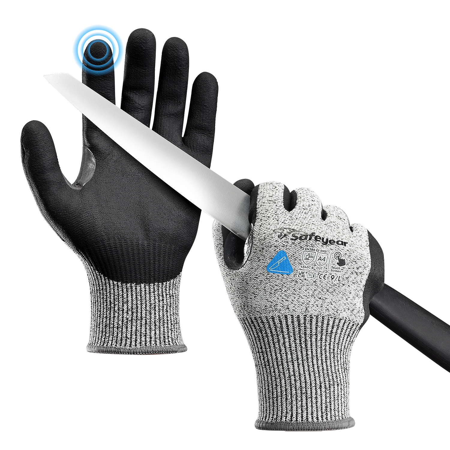 EU-SAFEYEAR Cut Resistant Work Gloves Safety Gloves Level 5 Protection