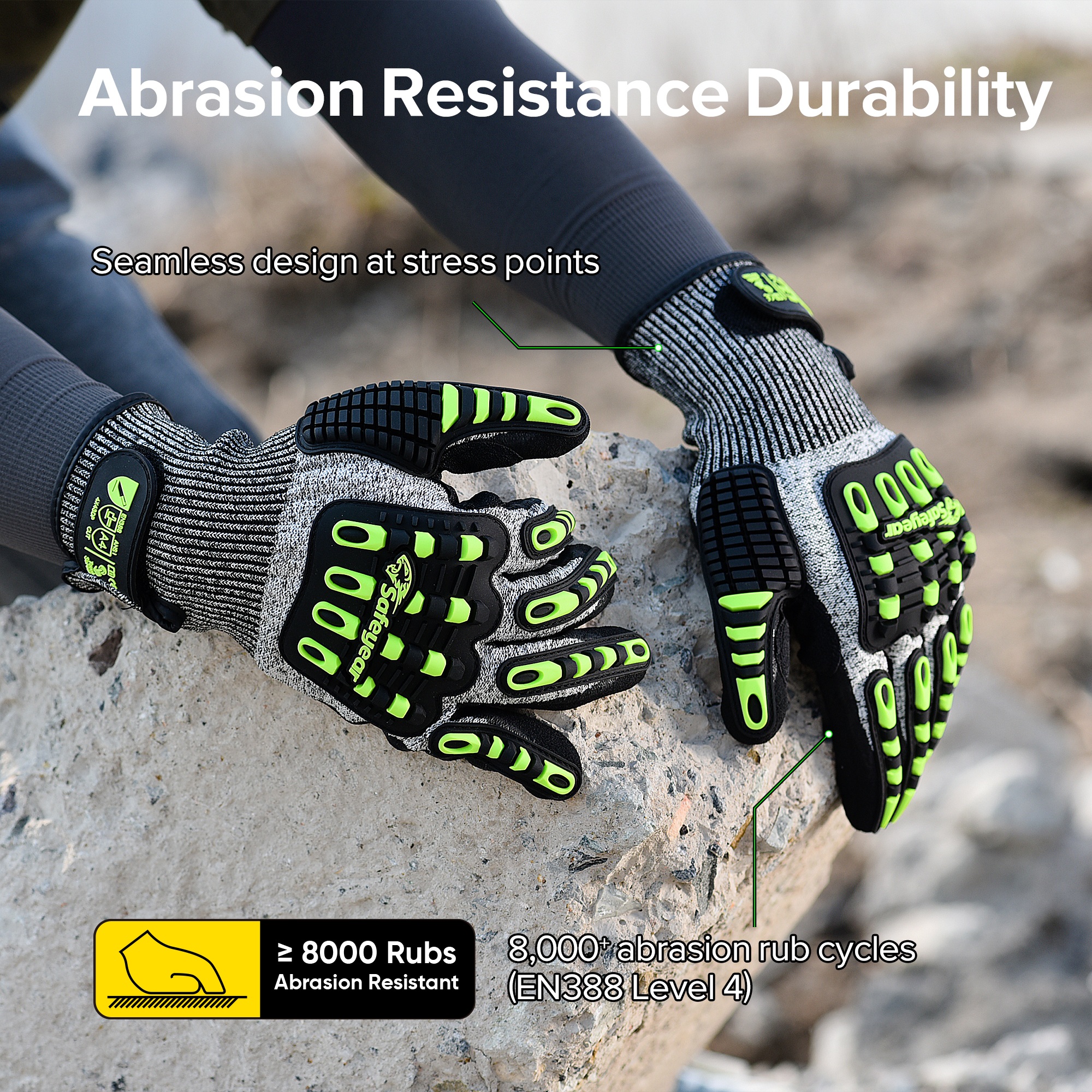 Safeyear Cut-Resistant Kevlar Mechanic Work Gloves for Men & Women
