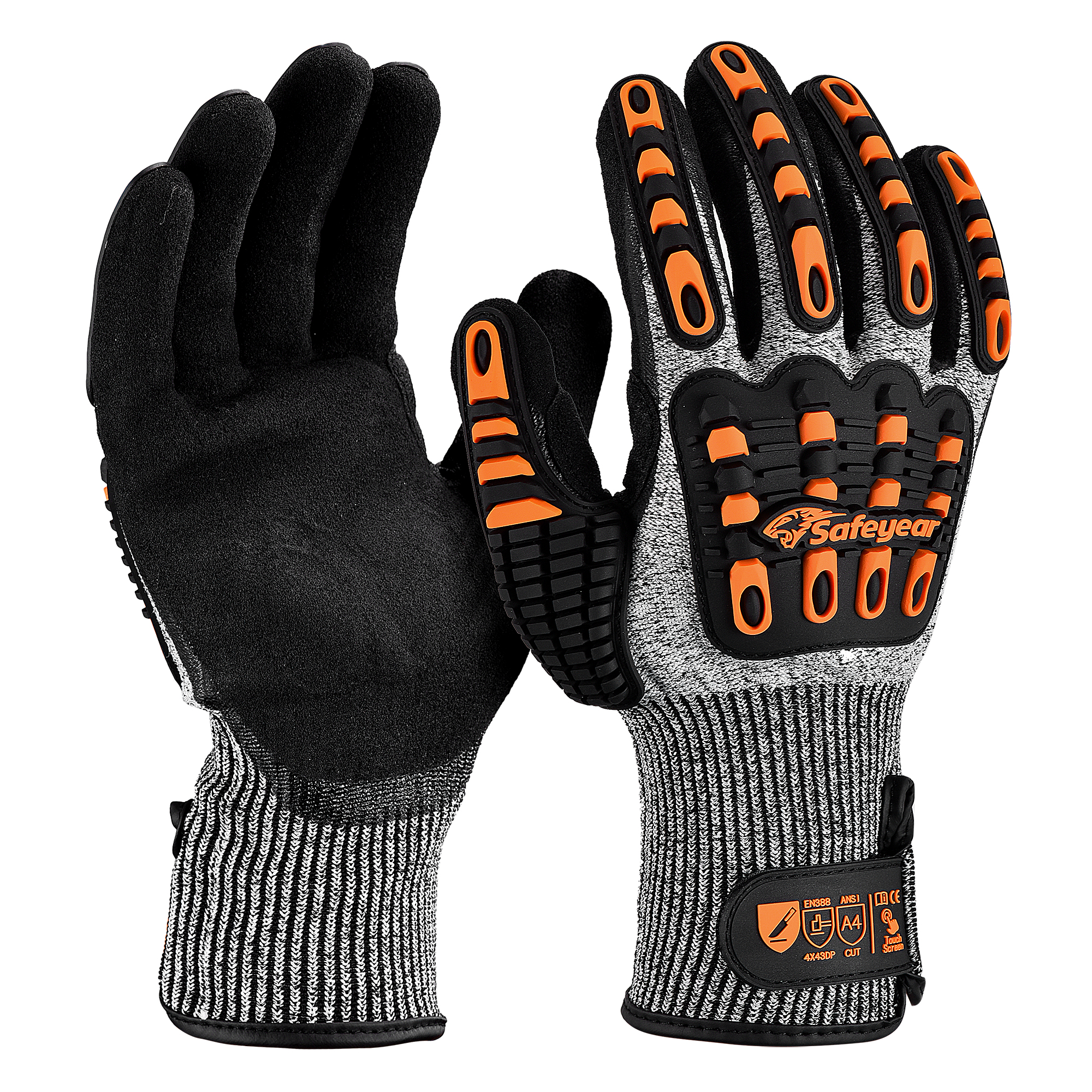 Safeyear Cut-Resistant Kevlar Mechanic Work Gloves for Men & Women