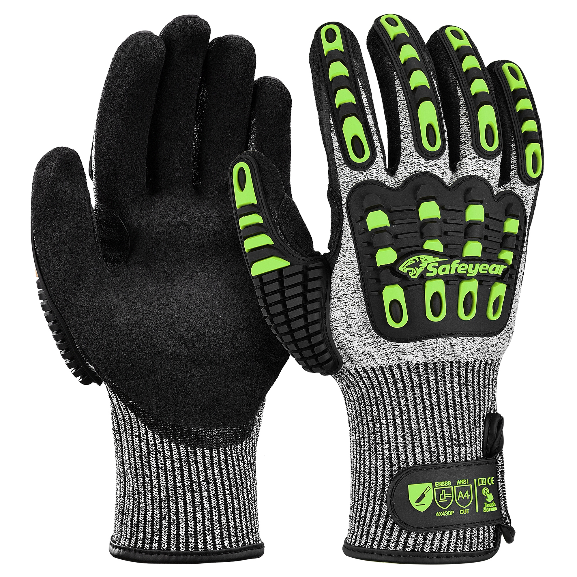 Safeyear Cut-Resistant Kevlar Mechanic Work Gloves for Men & Women