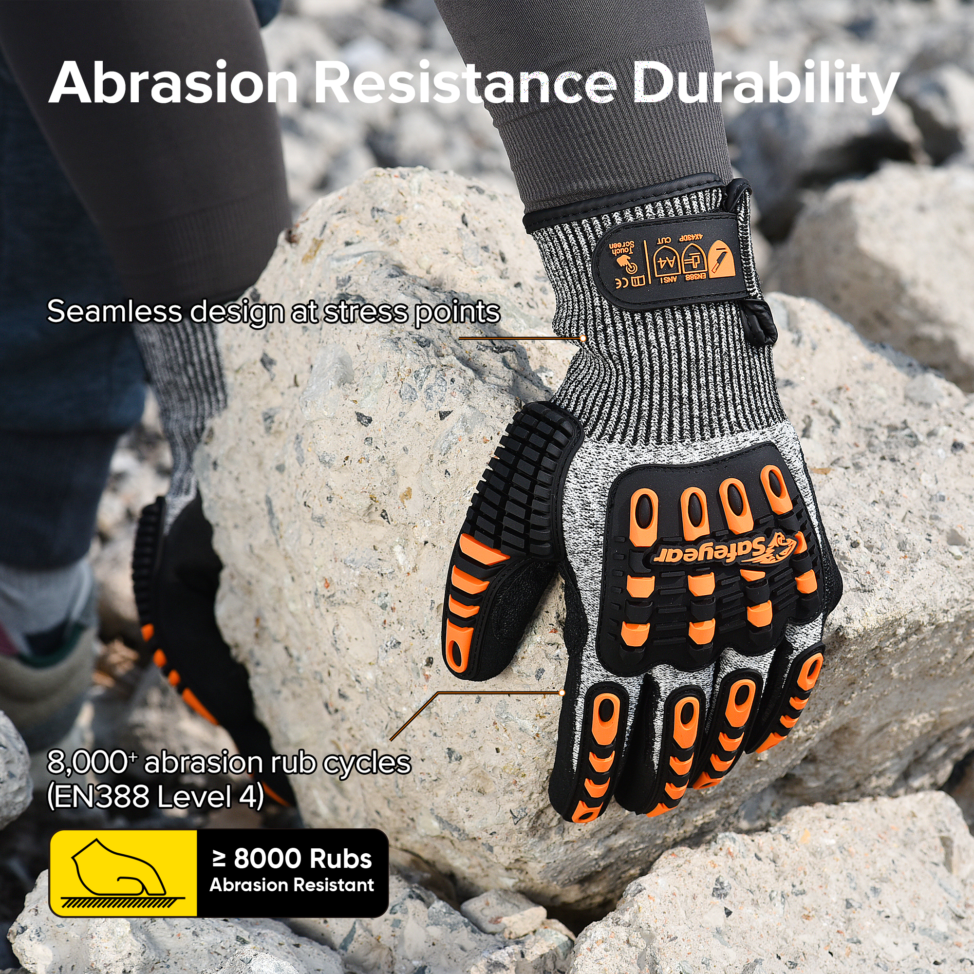 Safeyear Cut-Resistant Kevlar Mechanic Work Gloves for Men & Women
