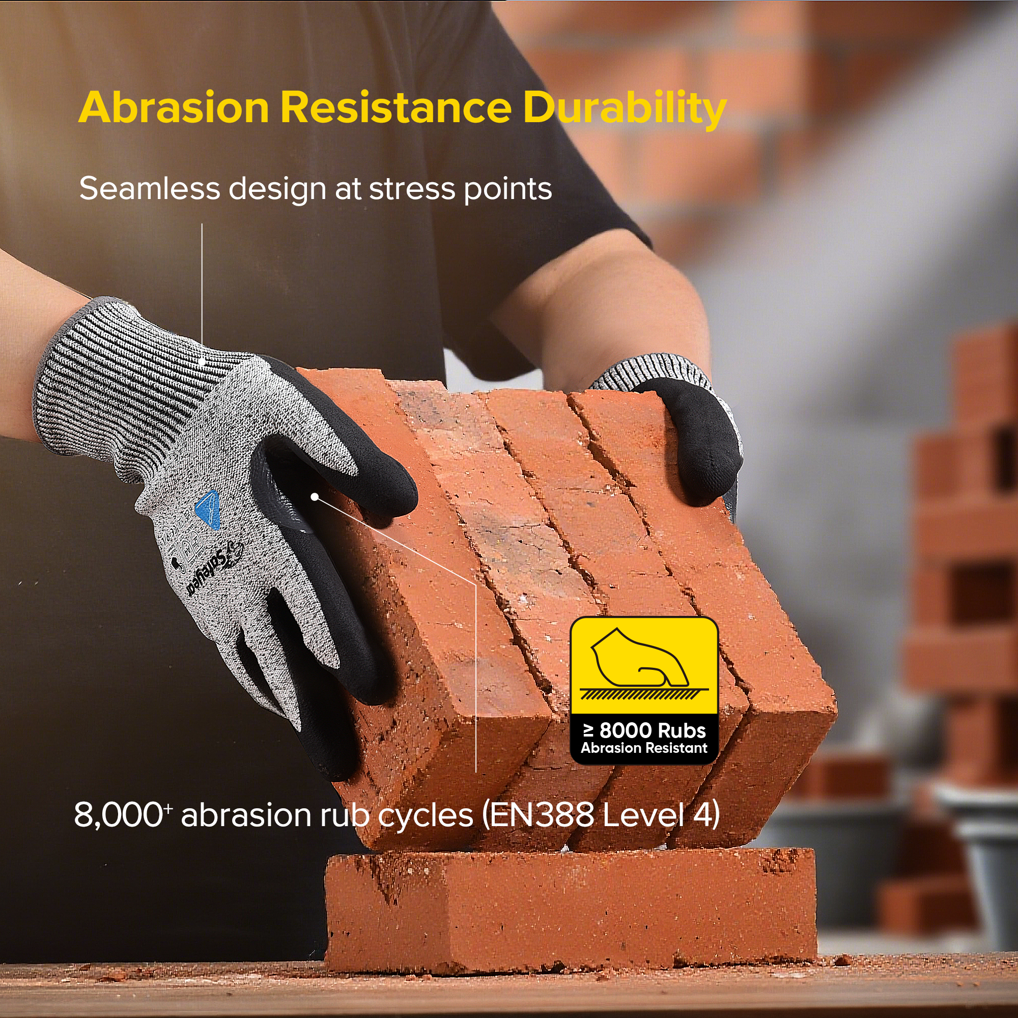 EU-SAFEYEAR Cut Resistant Work Gloves Safety Gloves Level 5 Protection